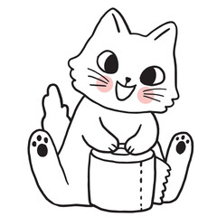 Cartoon cute character funny cat vector.