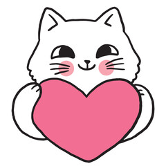 Cartoon cute character funny cat vector.