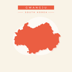 Vector illustration vector of Gwangju map South Korea