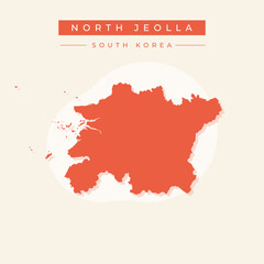 Vector illustration vector of North Jeolla map South Korea