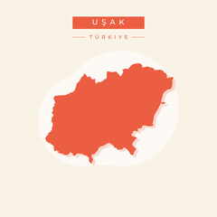 Vector illustration vector of Usak map Turkey