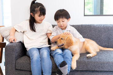 仔犬と子供　puppy and child	