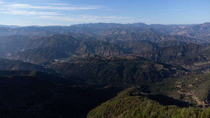 Jameson Reservoir and Santa Ynez Mountains, Santa Barbara County