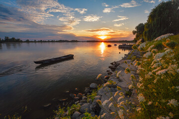 sunset over the river © Ada