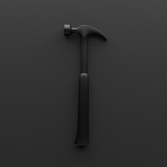 Black hammer on black background.