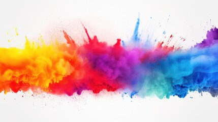 colorful watercolor splashes with white background