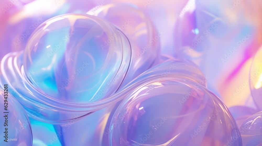 Poster circle and bubbles with abstract background