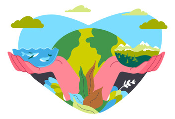 Naklejka premium Nature environment and planet biodiversity vector