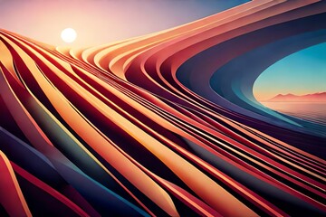 sunset in the desert Generated Ai