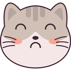 Cute Cat Head Illustration