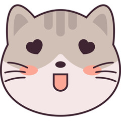 Cute Cat Head Illustration
