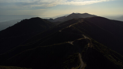 East Camino Cielo and Santa Ynez Mountains, Santa Barbara County