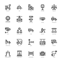 Public Transportation icon pack for your website, mobile, presentation, and logo design. Public Transportation icon glyph design. Vector graphics illustration and editable stroke.