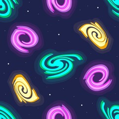Galaxy in space seamless pattern for kids
