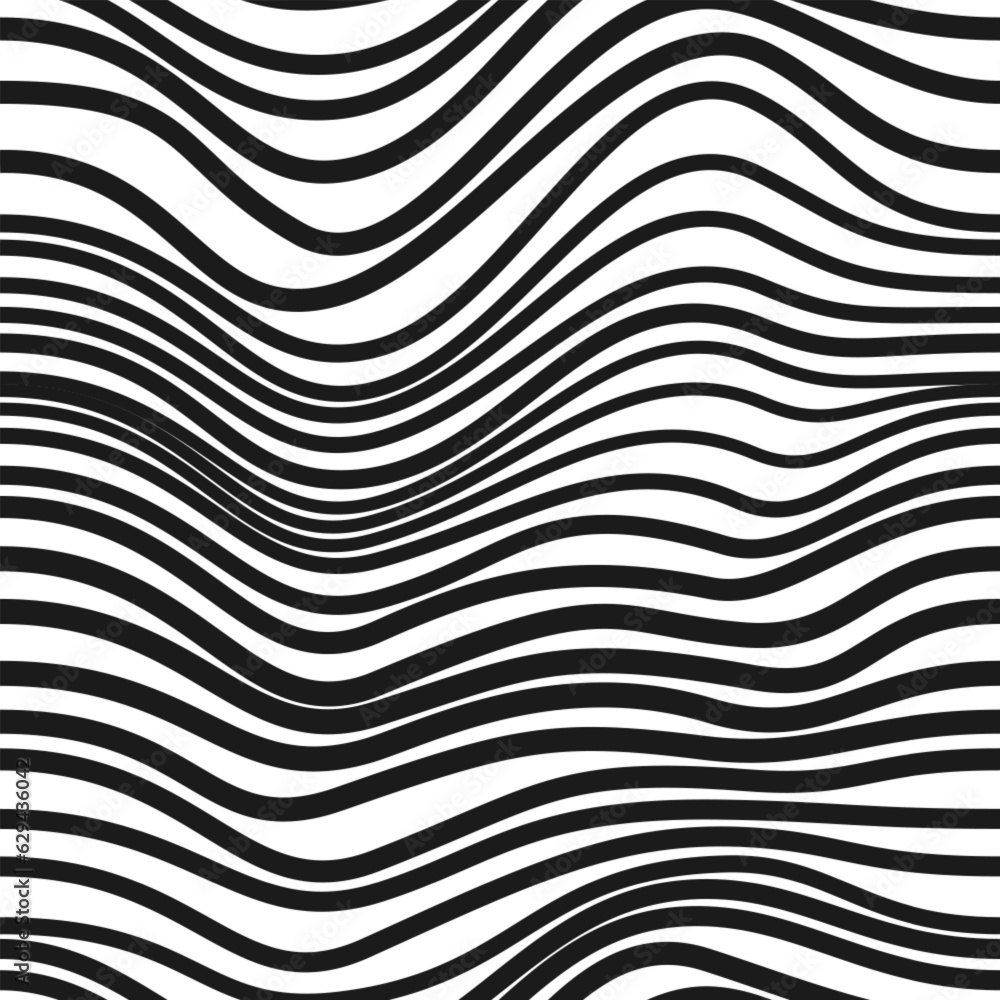 Poster seamless abstract pattern with wavy lined shapes