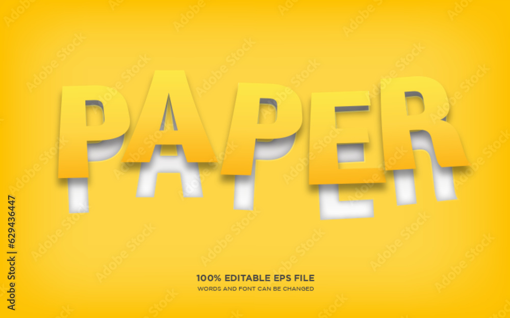 Poster paper editable text style effect