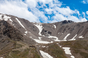 Rocky mountains. The beginning of the ascent to Tourist Peak