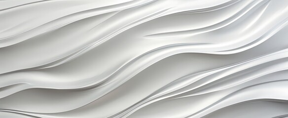 abstract background of white plaster wall with flow wave texture, Generative Ai