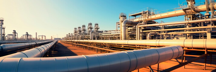 Large oil pipeline and gas pipeline in the process of oil refining and the movement of oil and gas Generative AI