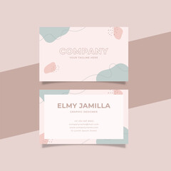 Printable Feminine Business Card Template Decorated with Organic Blob and Stroke Object