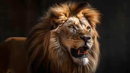 Fototapeta premium Königlicher Löwe im Porträt: Stolz und Eleganz