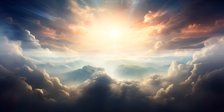 sunlight breaking through the clouds as a symbol of optimism and new beginnings. Generative AI