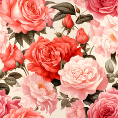 Rose pattern fabric seamless pattern