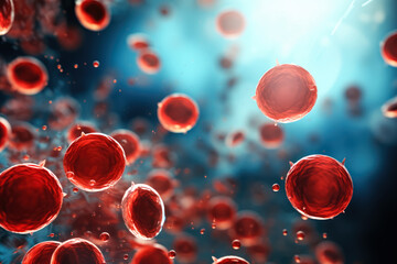 Blood cells background  - obrazy, fototapety, plakaty