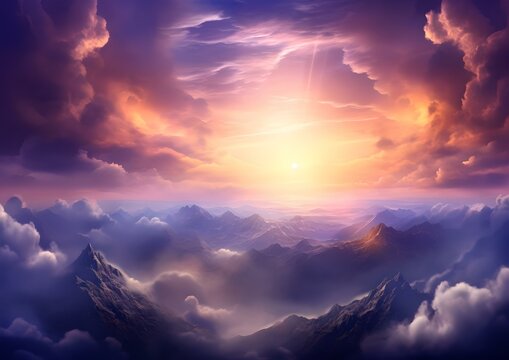 Farbenfrohe Bergwelt: Himmel und majest&auml;tische Gipfel