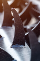 Agricultural tillage equipment, closeup of disc cultivator