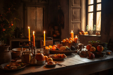 Festive Dining with Citrus Candlelight