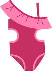 Obraz na płótnie Canvas Pink swimsuit. Fashionable barbicore.