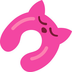 Pink neck pillow. Fashionable barbicor.
