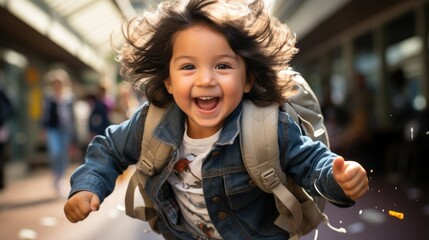 First Day of School: Asian child Embarking on a Learning Journey