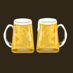 vector illustration of beer bottles. 
