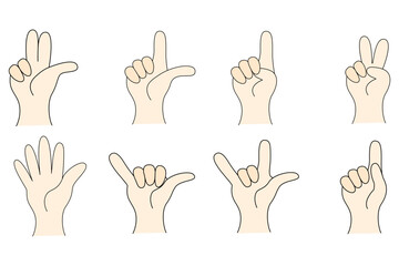 set  vector expressive hand gestures