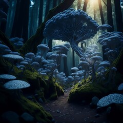blue in the forest