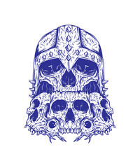 skull illustration for clothing brand