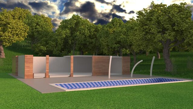 House Construction 4K 3d rendering