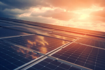 Harvesting Solar Energy: Solar Panels on the Roof, Generative AI Illustration