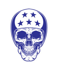 dead skull illustration for clothing brand