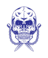 dead skull illustration for clothing brand