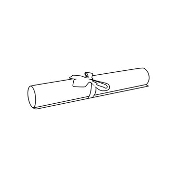 rolled scroll tied ribbon outline clip art preview