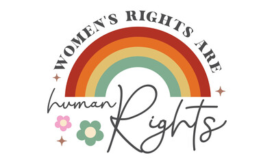 women's rights are human rights Retro SVG.