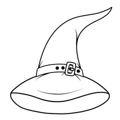 Black Halloween Witch Hat doodle.