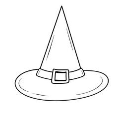 Black Halloween Witch Hat doodle.