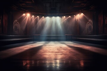 stage lights illuminating empty ballet stage