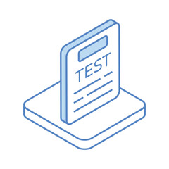 Test icon, vector stock illustration.