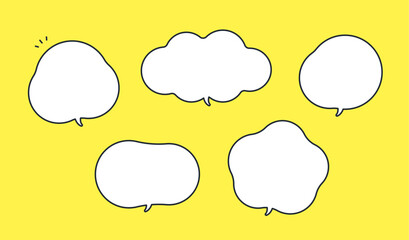 シンプルな吹き出しのベクターイラストセット素材
