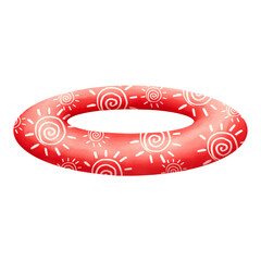  Red Swimming ring watercolor.